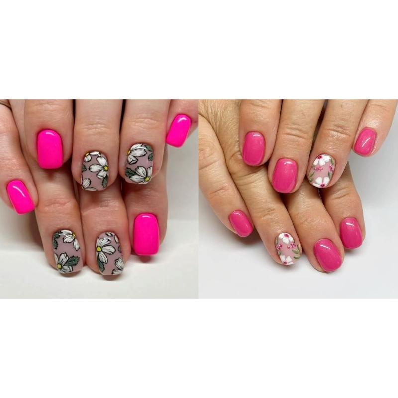 

Square Press on Nail Flower Fake Nail Stick on Nail in 12 Sizes,48 Pcs French Nail Tips for DIY Nail Art Decorations 1