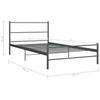 Single Bed Frame Grey Metal 100 * 200 Cm