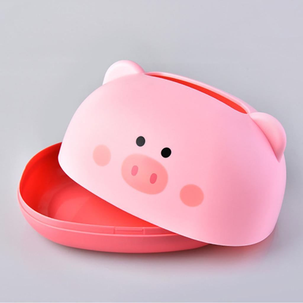 Tissue Box Cover PP Cute Cartoon Animal Desktop Tissue Dispenser Napkin Holder Case for Bathroom