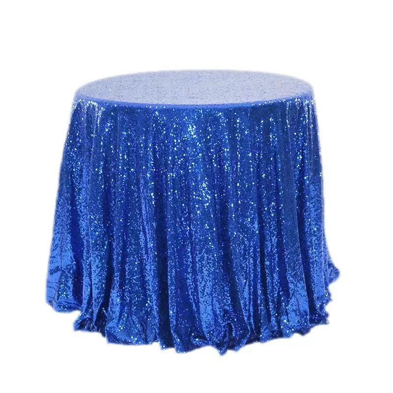 Nordic Style Round Solid Color Sequin Tablecloth for Weddings and Hotel Banquets