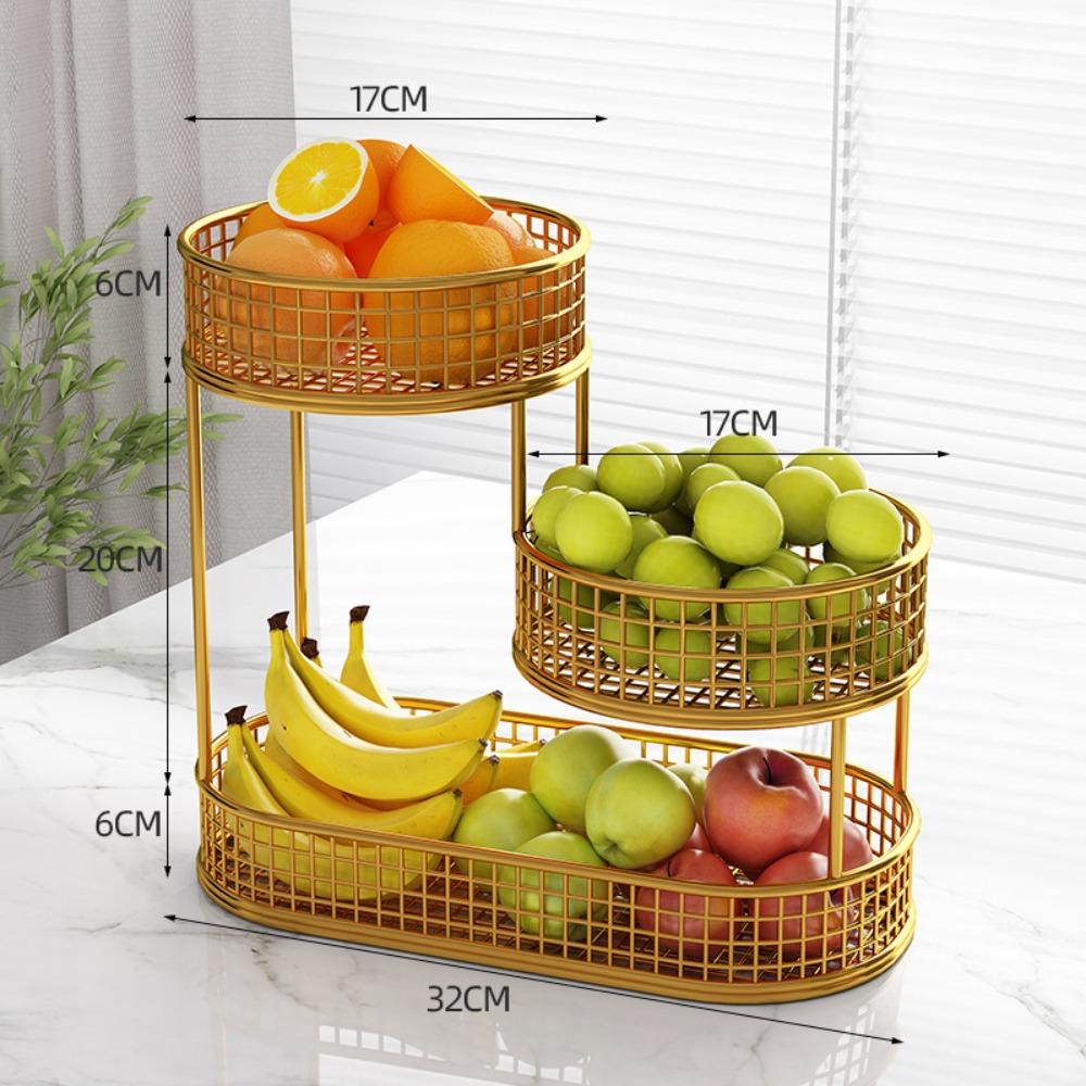 Multi Layer Countertop Fruit Basket Storage Fruit Vegetable Shelf Vegetable Rack Stand  Desktop