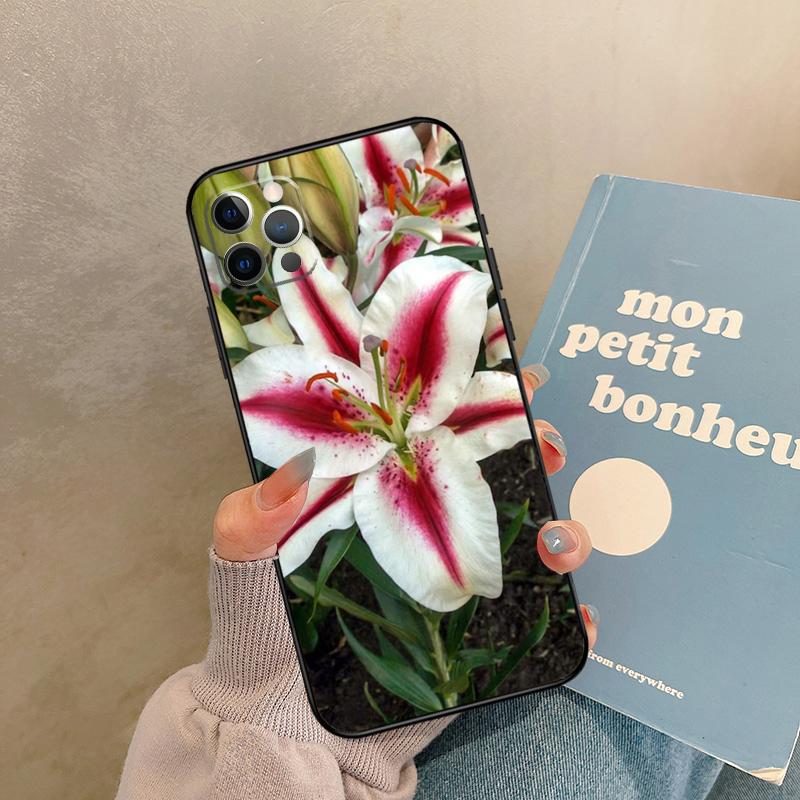Lily Flowers Case For iPhone 17 Air 13 16 15 11 12 14 Pro Max 13 mini XR 15 16 Plus 16e Back Cover Shell