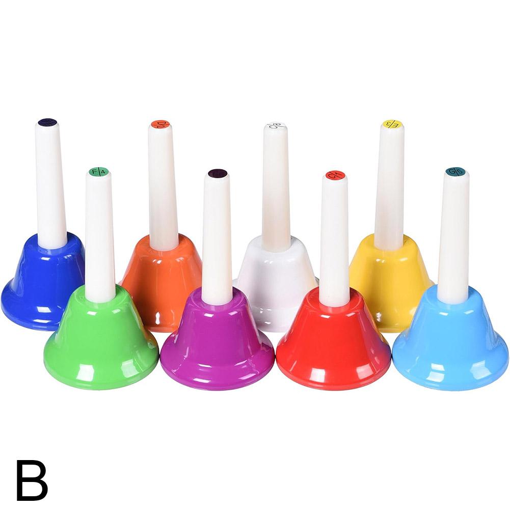 8Pcs Hand Bells Set, Colorful Diatonic Metal Bells Party Bells Hand Percussion For Classroom X7S1