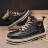 Autumn new British retro high-top Martin boots casual shoes high-top short boots leather shoes