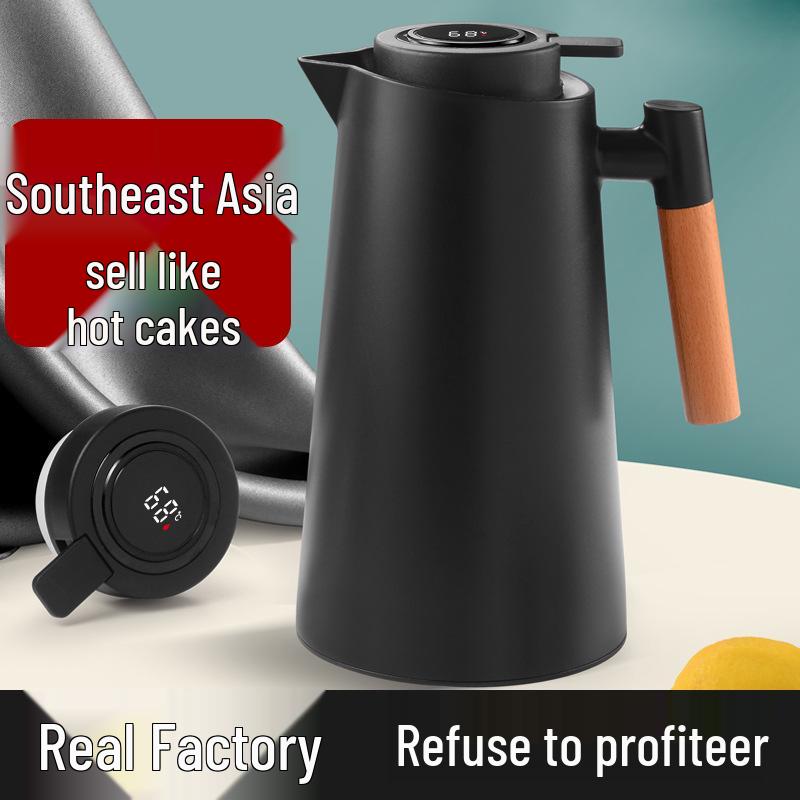 Smart Press-Type Insulated Kettle with Glass Liner - Large Capacity Household Thermos