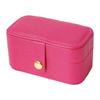 PU Leather Ring Necklace Case Solid Color Jewelry Display Case Simple Earrings Holder  Travel
