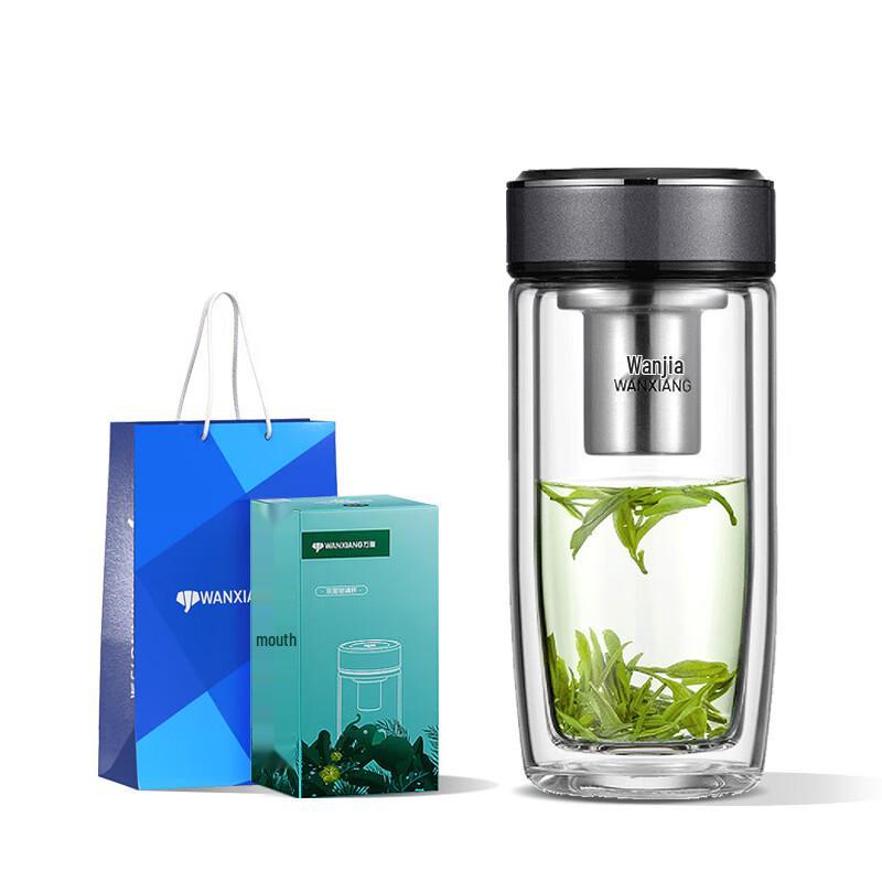 Versatile Double-Layer Glass Water Bottle