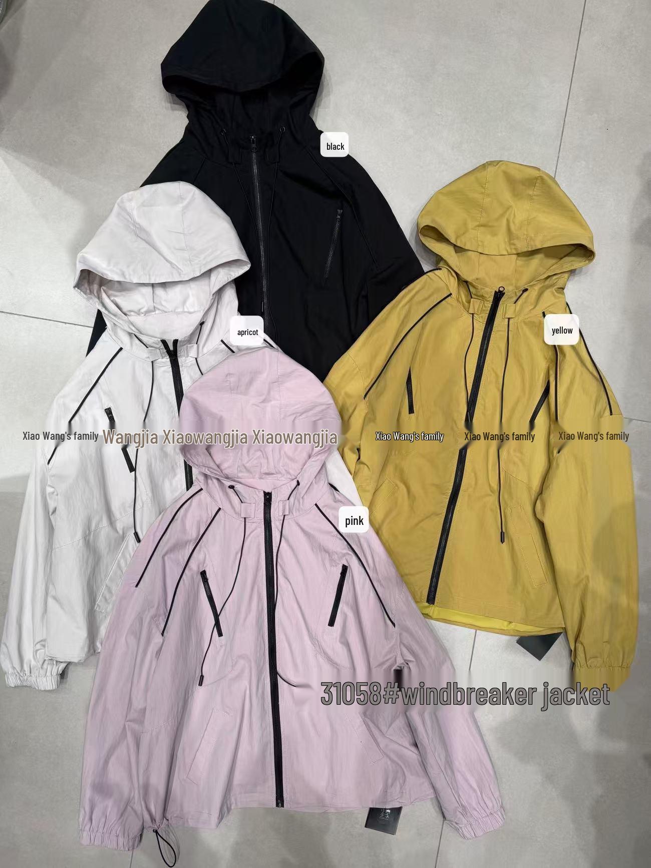 

Xiao Wang s Spring Korean Plus Size Casual Hooded Windbreaker One Size
