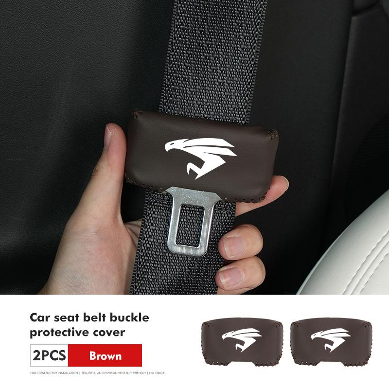 PU Leather Car Seat Belt Buckle Clip Cover Protector Anti-Scratch Case For Toyota GR Sport C-HR Rav4 YARiS supra Corolla Prius J33