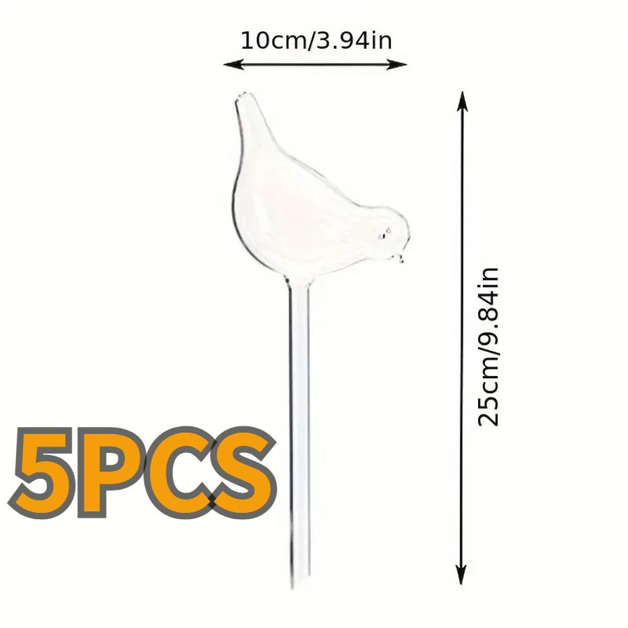 5 pcs Fake Glass Mini Automatic Watering Flower Pot Bird Self-Watering Device Travel Drip Irrigation System