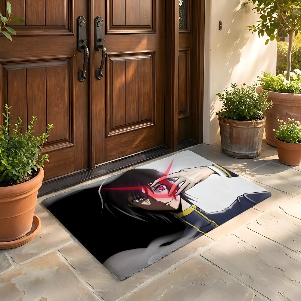 Floor Mat Soft Flannel Rug Non-Slip Absorbent Mat for Bathroom Bedroom Home Decor L-Lelouch of the Rebellion Anime
