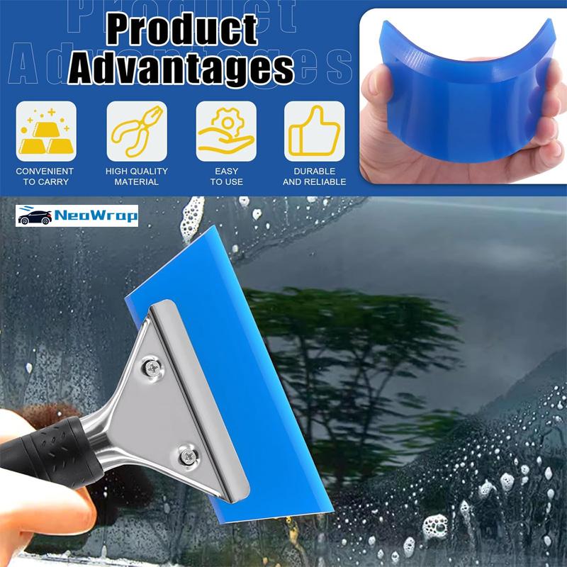 Car Window Ice Scraper Rubber Squeegee Water Blade for Auto Window Tinting Windshield Scraper Glass Door Cleaning Snow Shovel