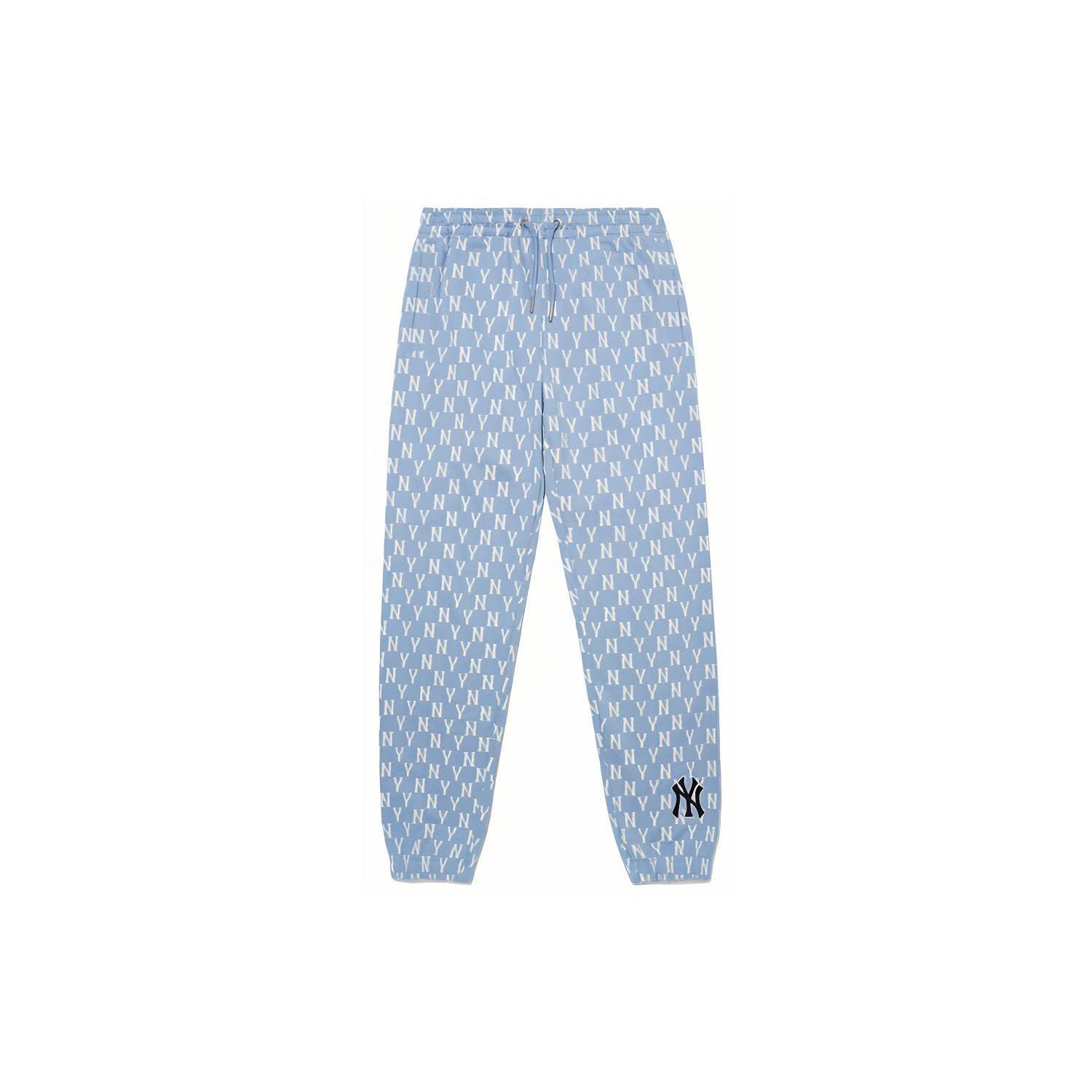 

New MLB Old Flower Knitted Sweatpants Unisex Blue 3ATPM0121-50BLL L