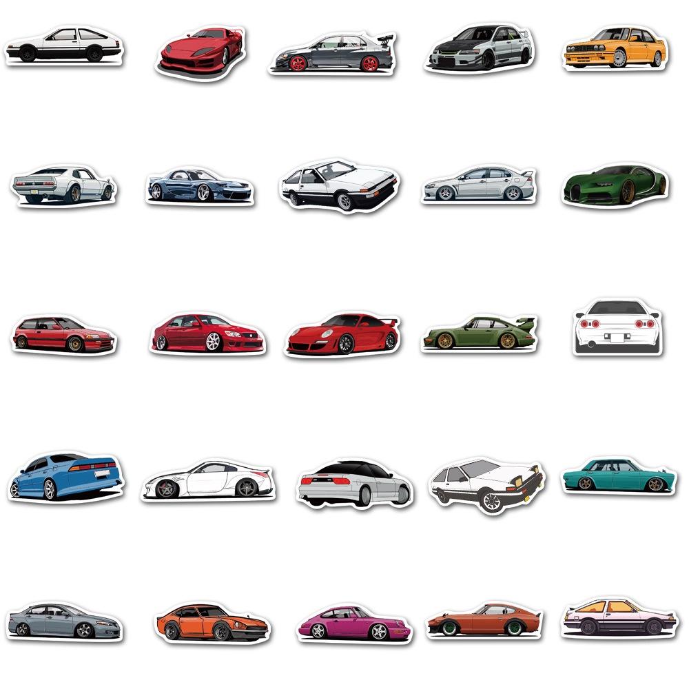 Colorful Cartoon Car Stickers Set Of 50 Jdm Style For Cars Luggage Skateboards Guitars And Computers