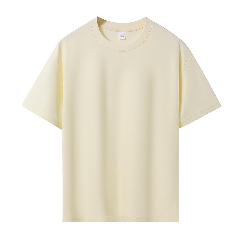 Women's Double-Sided Mercerized Cotton Slimming T-Shirt: Cool, Breathable, Plus Size, Regular Shoulder, Round Neck, Short Sleeve, Summer Wear.