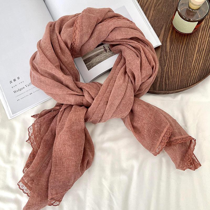 Scarf women's winter high-end sense new linen versatile cotton and linen fashion scarf scarf scarf shawl silk scarf