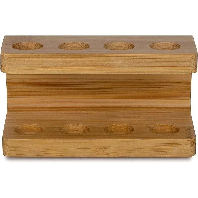 Mini Multi-slots Bamboo Stand for Toothbrush Head Space Saving Bathroom Electric Toothbrush Head Holder Non Slip Durable