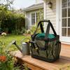 Heavy Duty Fabric Tool Storage Bag With Reinforced Plastic Base & Handle For Garden Home Repair Tool Box Holder