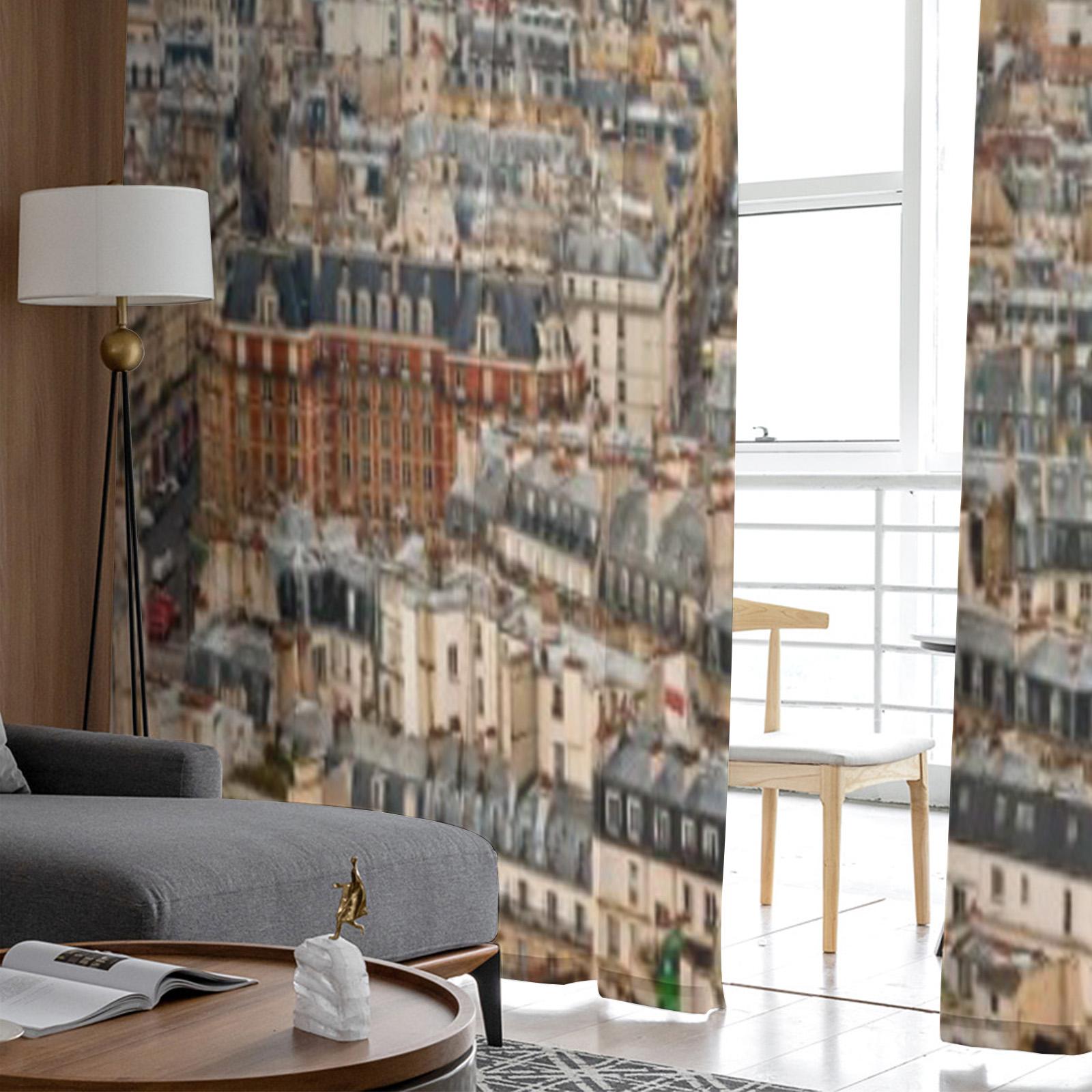 Париж с Пантеоном на закате Франция Прозрачные шторы для гостиной Тюль Оконная штора — фото 5