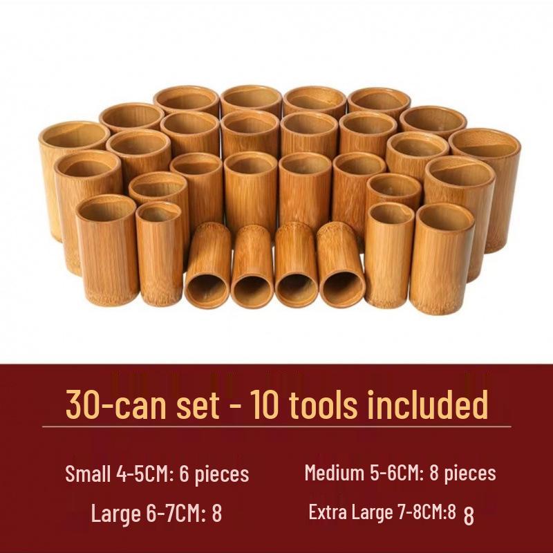 Bamboe Cupping Set: TCM Vuurbekers en Potten voor Thuis of Tuin Gebruik