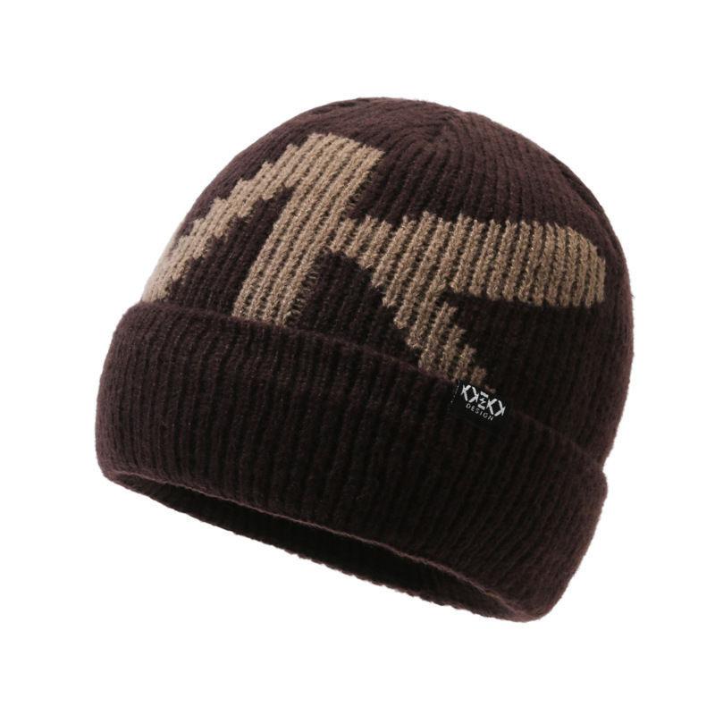 Winter Tide Brand New Pullover Wool Hat Men and Women Warm Outdoor Velvet Ear Protection Cold Knitted Cold Hat