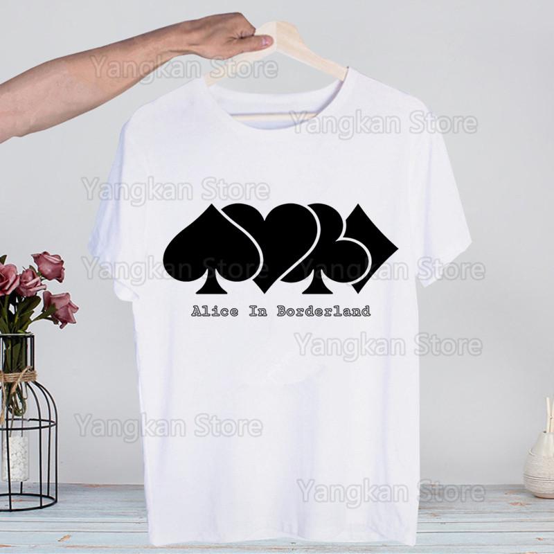 Alice In Borderland Usagi Arisu Kuina Chishiya Trička Módní Pánské a Dámské Topy Tričko Krátký Rukáv Unisex Tričko