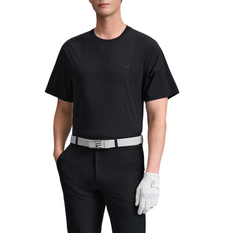 FILA Golf Series Round Neck Solid Color Pullover T-Shirt Men tops A11M625121FBK