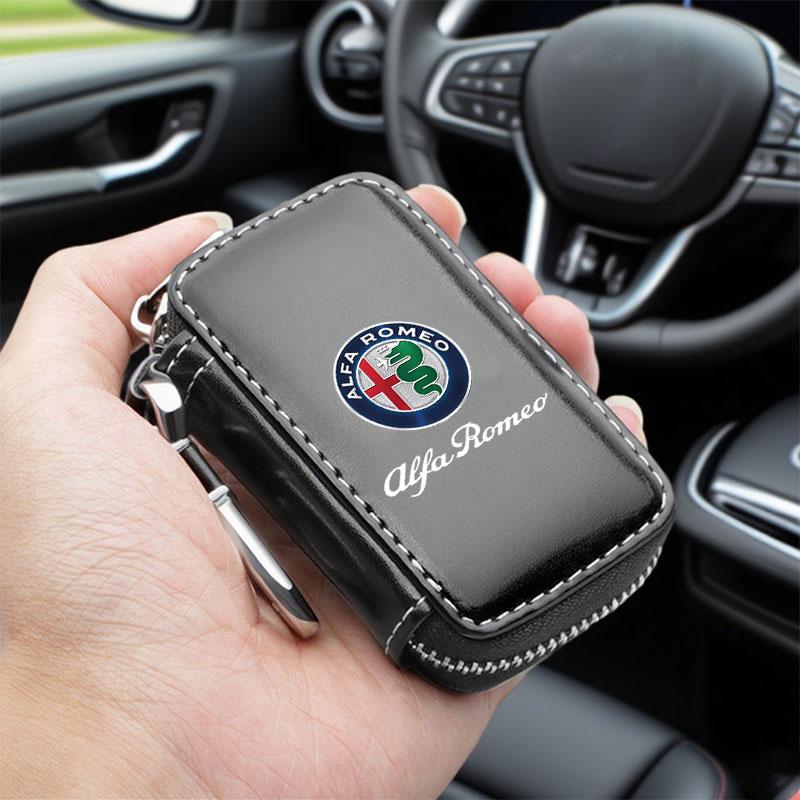 Araba Anahtarlığı Ev Sahibi Anahtar Kılıfı Mini Kart Çantası Alfa Romeo STELVIO Giulia 159 Giulietta 147 Mito 156 MTO İçin Araba AksesuarlarıAZ9