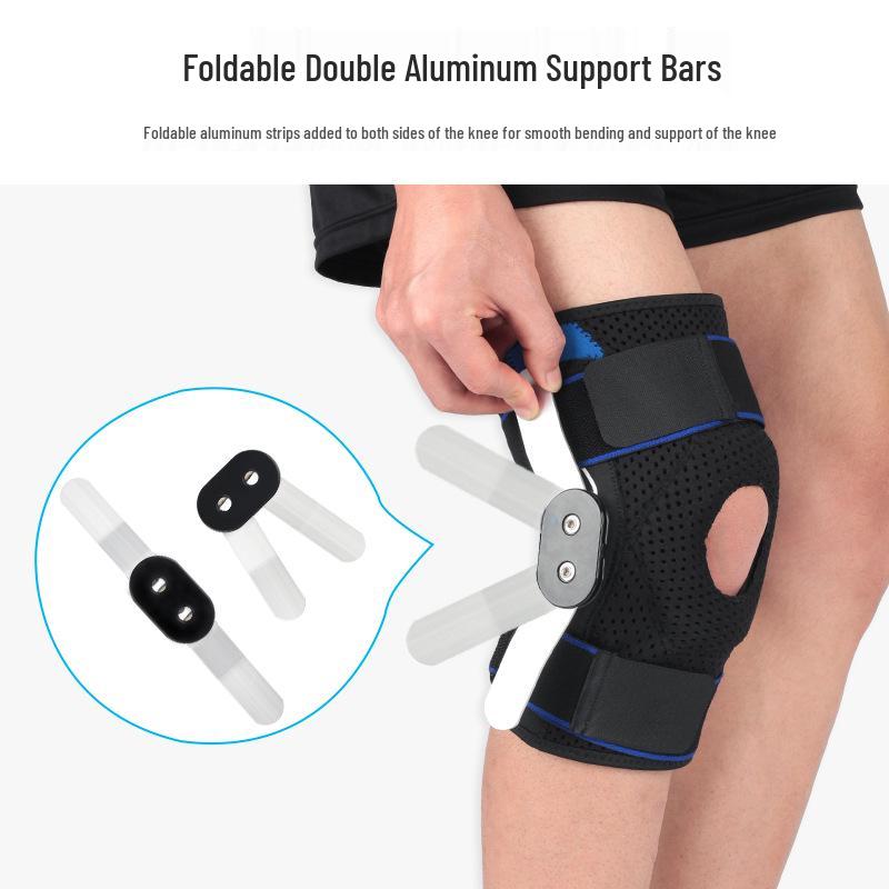 

Unisex Sports Knee Brace: Compression, Anti-Collision Strap for Basketball, Hiking, Cycling, Running Protection Black Blue [One Size Adjustable]