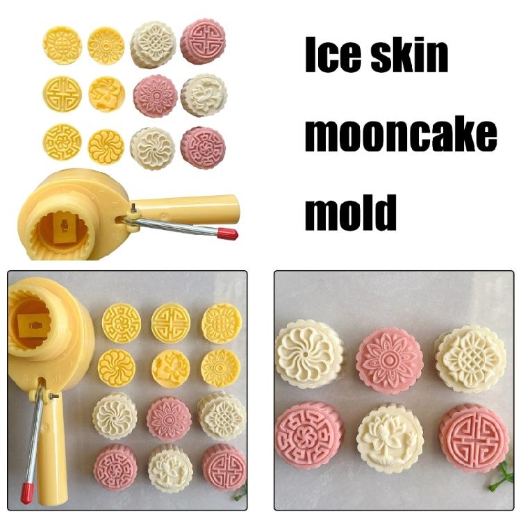 Flower Pattern Moon Cake Maker Mold MidAutumn Pastries Tool Cookie Dessert Cutter Hand Pressure Moon Cake Mold