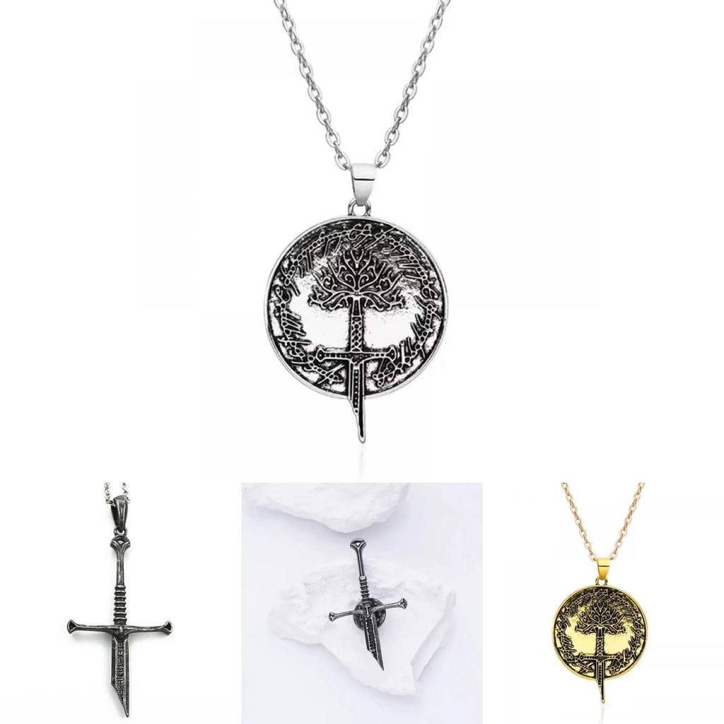 Unique Geometric Metal Necklace Inspired By With Elegant Short Sword Design