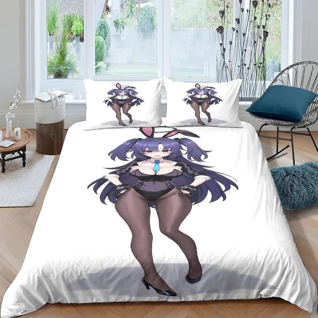 Teenager Sexy Figur Kinder 3D Gedruckt Cartoon Mädchen Junge Erwachsener Daunenbettbezug Bettwäsche Reißverschluss und Kissenbezug Weich Feinstes Fi