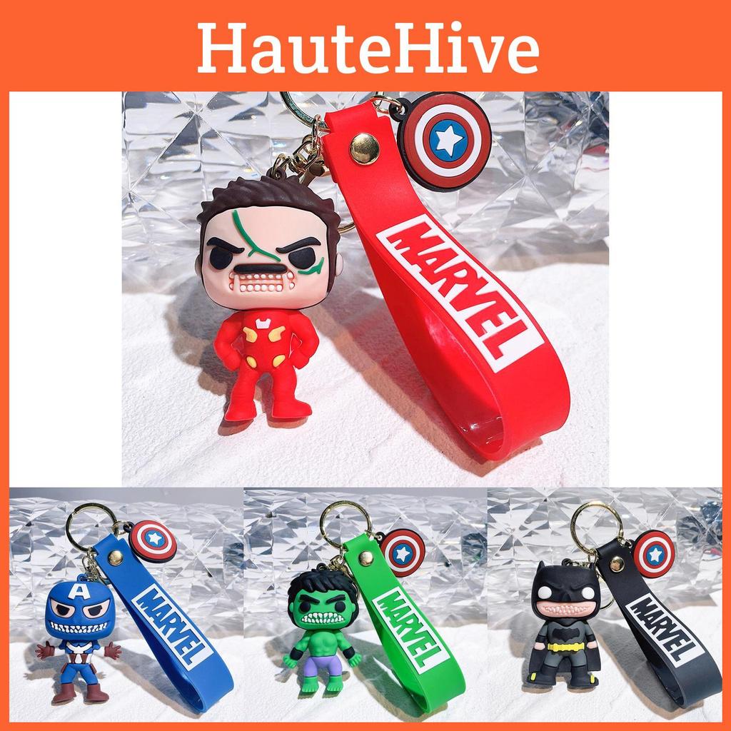 Unique Superhero Keychain Dark Version Featuring Captain America Hulk Batman Iron Man