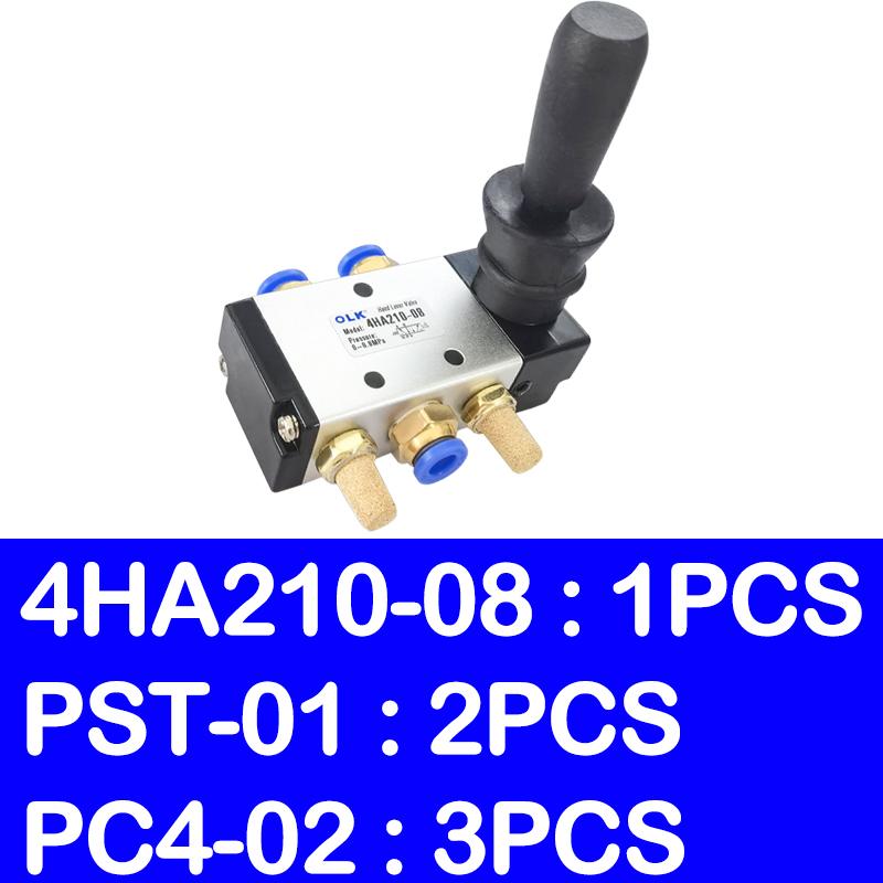 4HA210-08 1/4" 2 Position 5 Port Five Way Pneumatic Air Valve Hand Lever Operated Control Valve Ventilation Valves 4