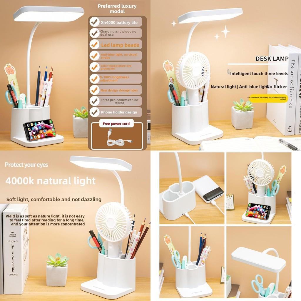 Minimalist Student Modern Desk Lamp Touch Control Rechargeable Dorm Room Reading