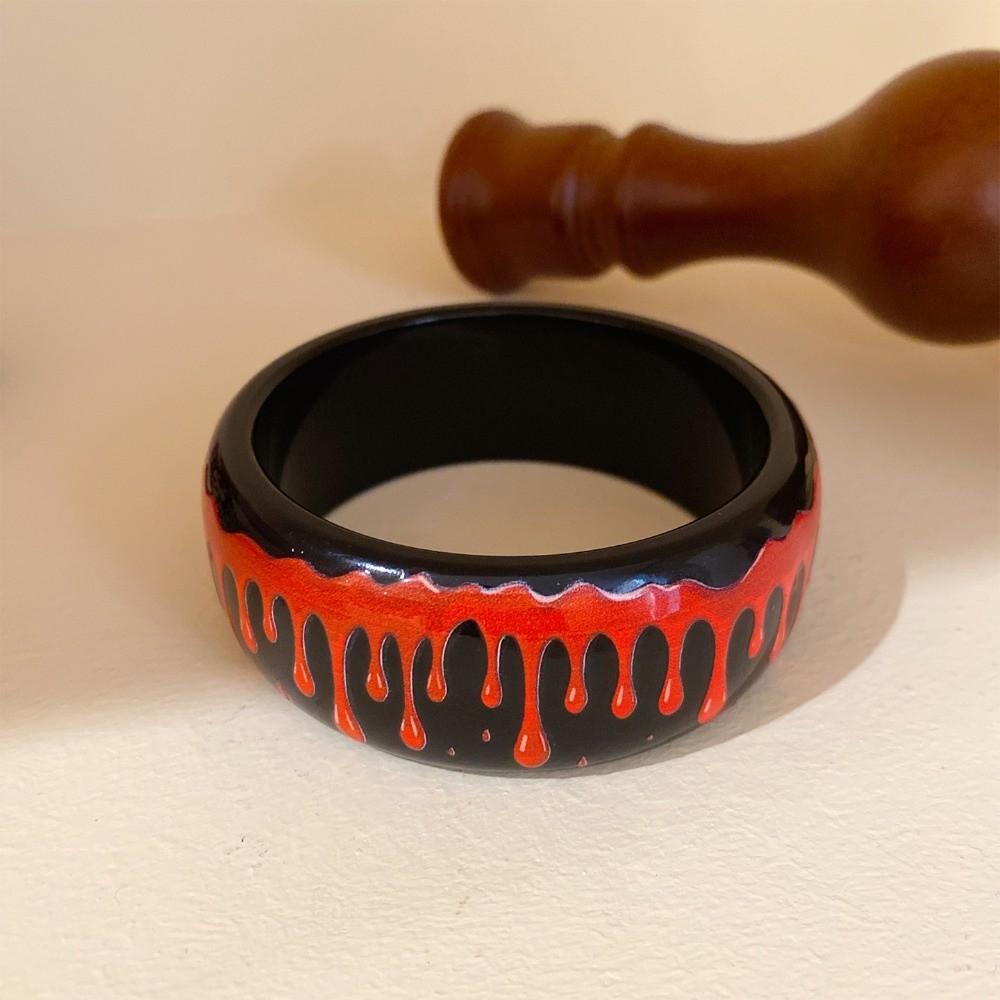 Europe American Style Halloween Acrylic Bangle Ghost/Spider Web/Bat Hand Ring Halloween Gift