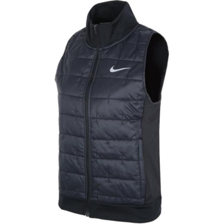 Nike Solid Color Logo Print Stand Collar Zipper Casual Sleeveless Vest Women Vests Black DD6085-010