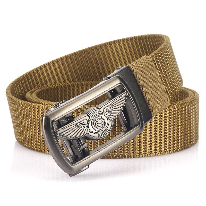 Noua centură pentru navetă pentru bărbați cu centură de nailon cu cataramă automată, centură groasă versatilă pentru petrecerea timpului liber în aer liber