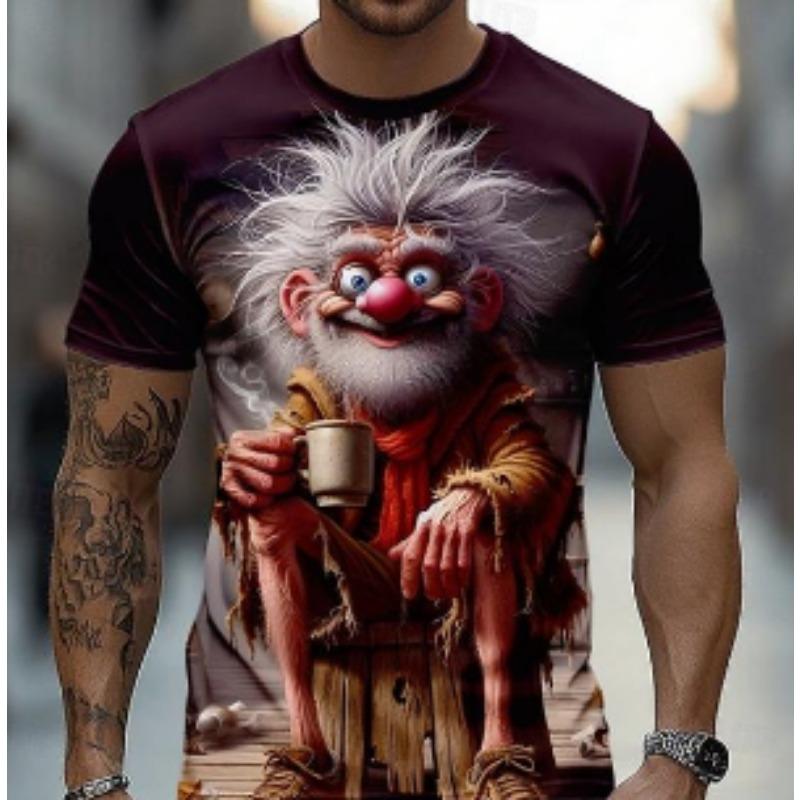 Men's 3D Egyptian Anubis God Black Gold Print T-Shirt Crew Neck Short Sleeve Mythology Casual Daily Tee Top