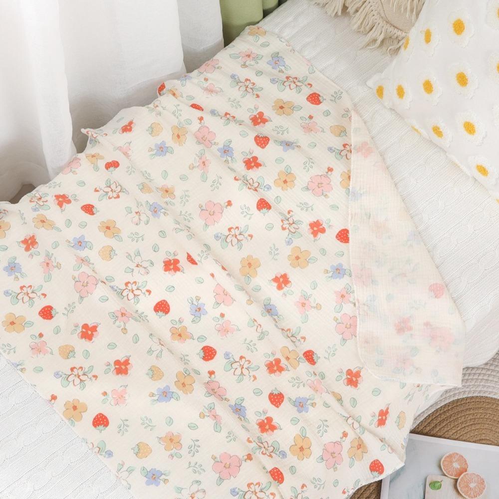 Double-Layered Newborn Wrap Blanket Breathable Gauze Baby Quilt Cute Baby Swaddle Wrap Infant Bath