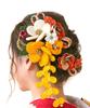 SOUBIEN Hair Ornaments for Ceremonies and Yellow and Orange with Plum and Nandina Japanese Hanging Kumihimo and Hair Graduation Made In Japan