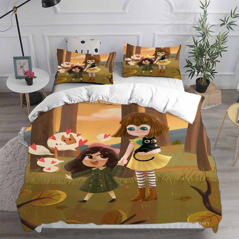 Home Textiles Little Misfortune Bedding Sets Comforter Quilt Bed Cover Duvet Cover Pillow Case 2-3 Pieces Sets Kids Adult Size