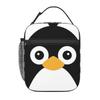Schattige Vector Pinguïn Geïsoleerde Lunchtas voor Vrouwen Kinderen Draagbare Voedseldozen Thermische Lunchbox Tote