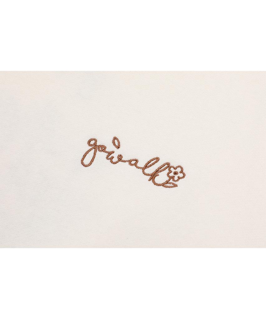 Bloom Rabbit Embroidered Hoodie Cream