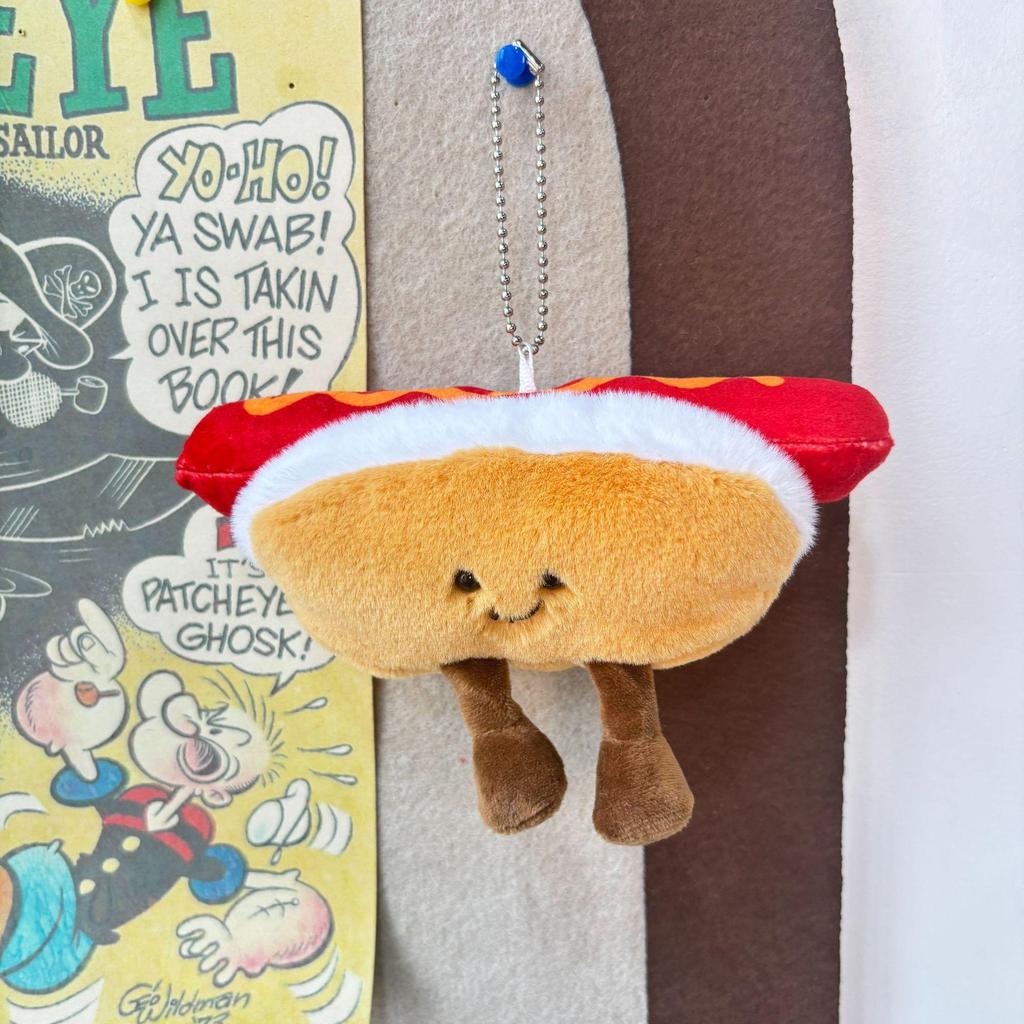 Roztomilý Kreslený Hamburger a Hranolky Plyšový Batoh Přívěsek na Klíče Panenka