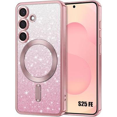 Protective Case - BOOLING - for Samsung Galaxy S25 FE - Soft Silicone - Camera Protection - Glossy Pink