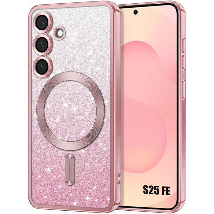 Coque de Protection - BOOLING - Samsung Galaxy S25 FE - Silicone Souple - Protection Caméra - Rose Brillant