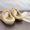 Thick-soled plush shoes retro women's outer wear winter new lace-up versatile cotton slippers