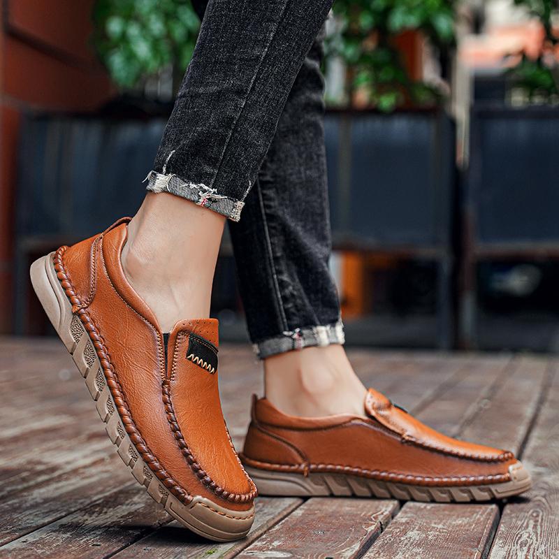 Pantofi Casual Bărbați Mocasini din Piele Lucrați Manual Pantofi Confortabili pentru Bărbați Piele Split de Calitate Mocasini Plați Pantofi Sport pentru Bărbați