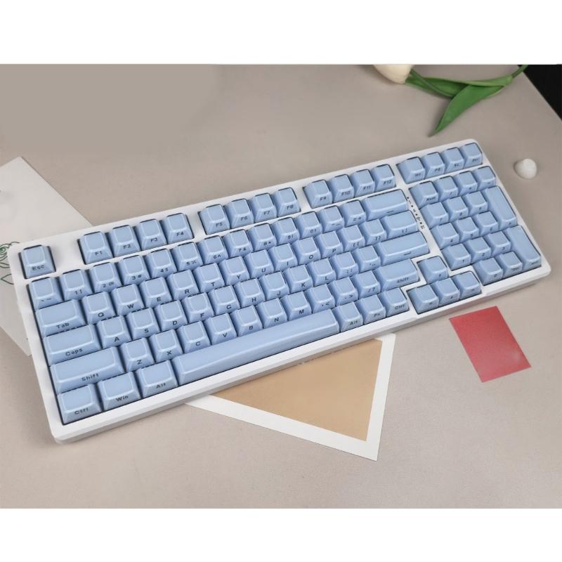 113Key PC Keycaps Set for Mechanical Keyboards with Double Shot Injections OEM Profile Keycap Crystal Jelly Design